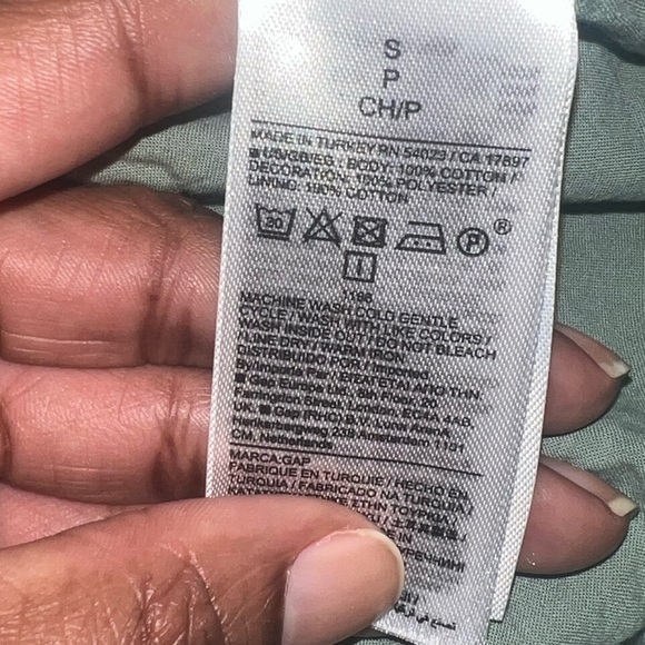 Gap Maternity Sage Green Eyelet Mini Dress size Small - Picture 5 of 5